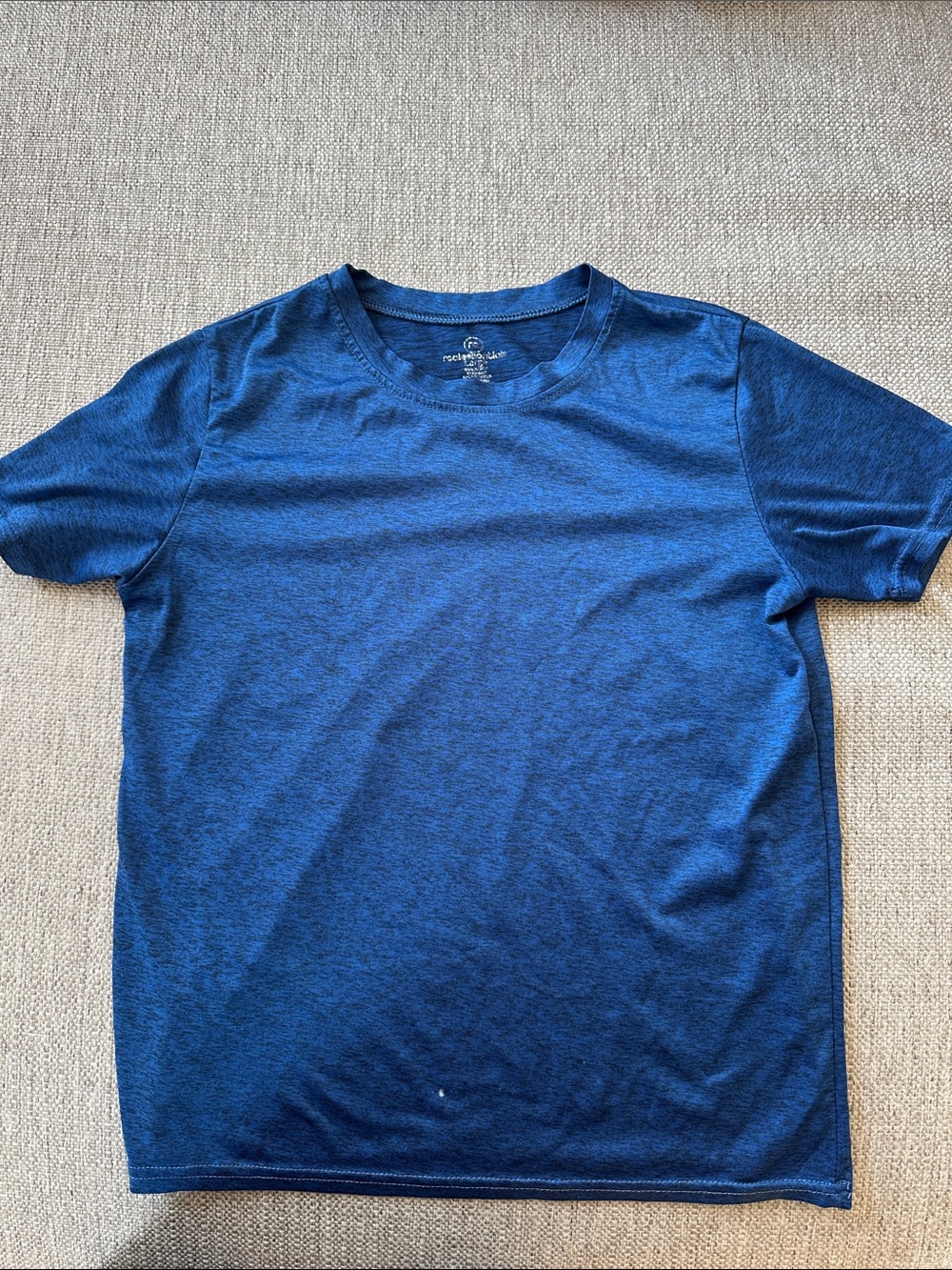 Kids Short Sleeve Crew Tee in Heather Blue